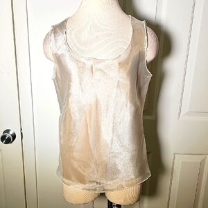 Elegant Sheer Sleeveless Top By KASADA. size 12. Sheer Overlay.